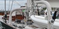 Custom system of davits installed on the yacht Hetairos